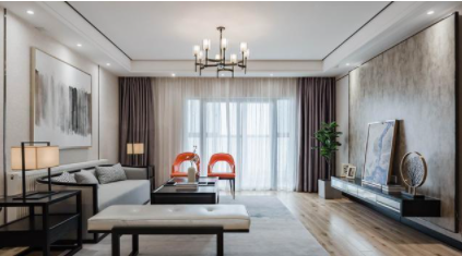 簡約新中式家具裝修：簡中設(shè)計(jì)典范，新中式家具中搭兩把現(xiàn)代椅子