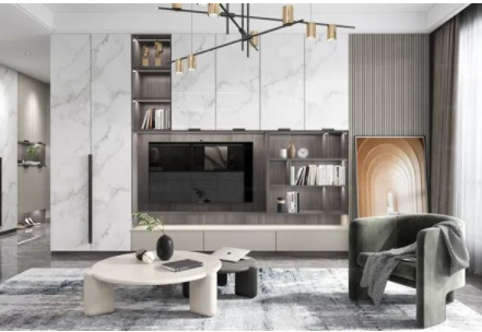 客廳電視柜設(shè)計(jì)圖：客廳電視柜上擺什么好？電視柜的擺件怎么搭配？