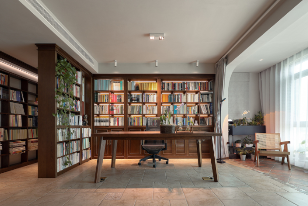 復(fù)古時(shí)尚家具：書柜走廊，滿屏復(fù)古風(fēng)家具