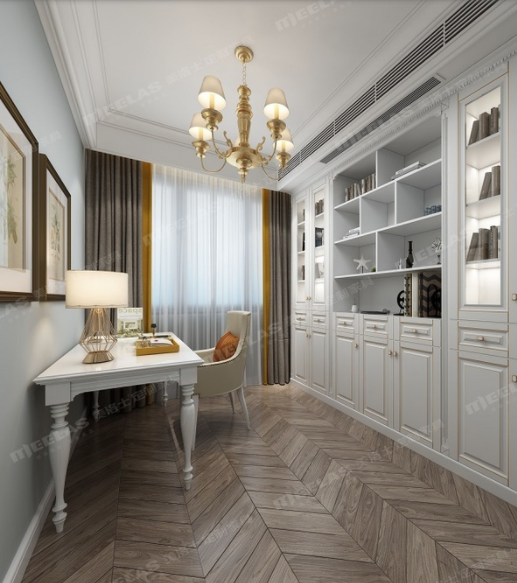 寫字臺(tái)書柜組合：輕奢書柜設(shè)計(jì)，奢而不喧，顏值還高！