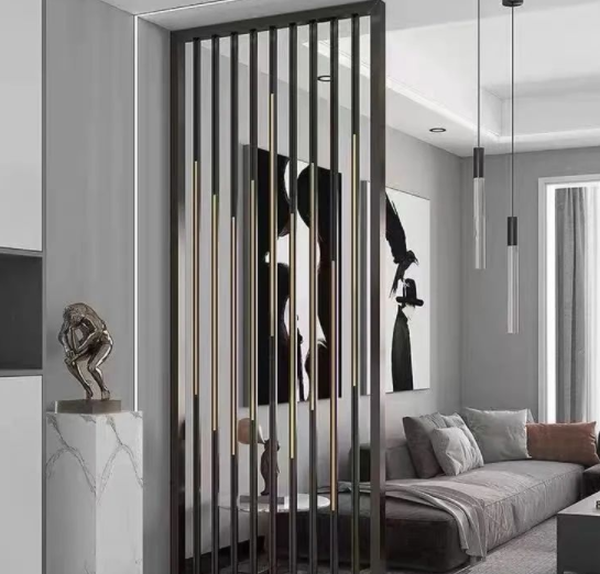 室內裝飾設計：現(xiàn)代風水隔斷裝飾設計首選不銹鋼屏風隔斷