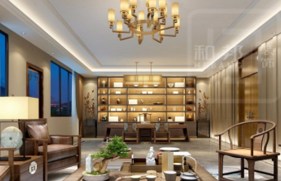 現(xiàn)代別墅設計裝修：新中式別墅設計怎么搭配窗簾色彩？