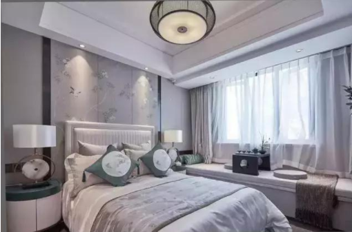 臥室燈光設(shè)計(jì)圖：新中式風(fēng)的臥室設(shè)計(jì)，這樣的房間睡著可真舒適